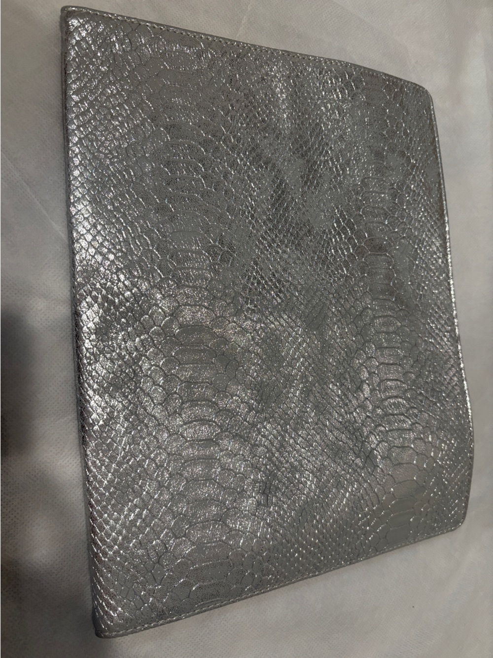 Silver Metallic Embossed Snakeskin journal cover